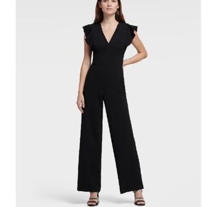 Dkny Women's V-neck Ruffle Cap Sleeve Jumpsuit - I
